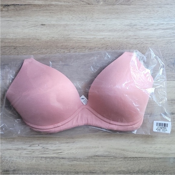 NWT LIVELY All Day Plunge No Wire Convertible Racerback Bra Shell Pink 32DD - Picture 4 of 4
